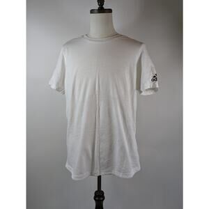 Adidas Mens XL T-Shirt White ID Jacquard Chevron Athletic Performance Top Soccer